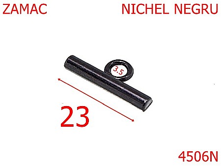 Blocaj de lant - 4506N/Opritor lant poseta-23-mm-zamac--nichel negru-21 B 10----