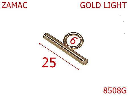 Blocaj de lant - 4508G/Opritor lant poseta-25-mm-zamac--gold light-21 B 11----