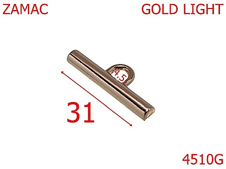 Blocaj de lant - 4510G/Opritor lant poseta-31-mm-zamac--gold light-21 B 11----