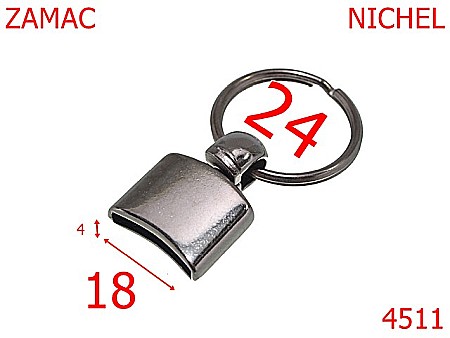 Inele breloc - 4511/Montura si inel breloc-18x24-mm-zamac--nichel-----