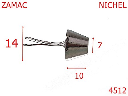 Picioruse fund - 4512/Piciorus tronconic rezistent uzura-14-mm-zamac--nichel-----