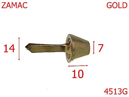 Picioruse fund - 4513G/Piciorus tronconic rezistent uzura-14-mm-zamac--gold  -----