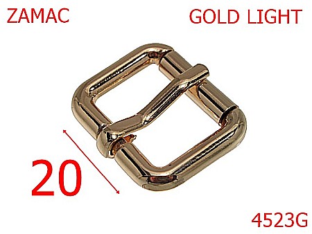 Catarame - 4523G/Catarama cu rola pentru posete-20-mm-zamac--gold light--7K7-7E5---