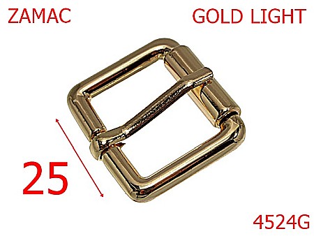 Catarame - 4524G/Catarama cu rola pentru posete-25-mm-zamac--gold light--7L7-7E5---