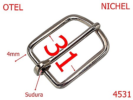 Harnasament - 4531/Catarama harnasament sudata-31-mm-otel-4-nichel-9A23-9A24-9A22----