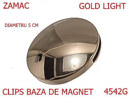 Inchizatori poseta - 4542G/Clips poseta baza de magnet-50-mm-zamac--gold light---14c16--