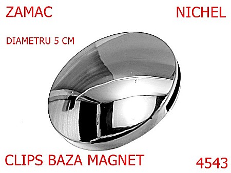 Inchizatori poseta - 4543/Clips poseta baza de magnet-50-mm-zamac--nichel---14C12--