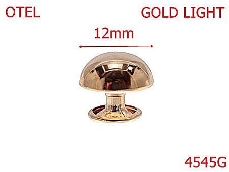 Bumbi ornamentali - 4545G/Bumb calota semisferica-12-mm-otel--gold light-----