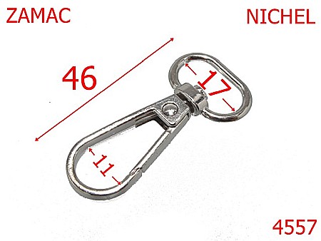 Carabine poseta - 4557/Carabina poseta sau geanta-17-mm-zamac--nichel--5J9-5f4---