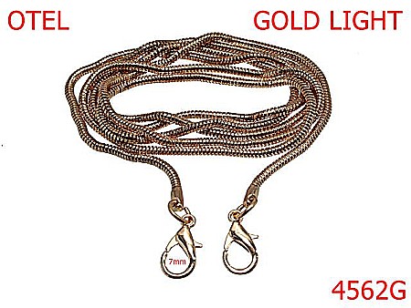 Lant poseta - 4562G/Lant cu terminatie si carabine poseta -1200-mm-otel--gold light---13F9--