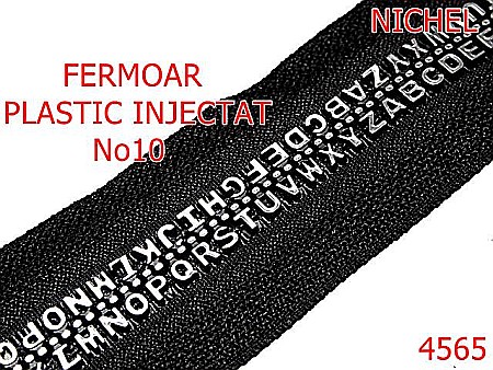 Fermoar - 4565/Fermoar plastic injectat la metru-no10--plastic--nichel-----