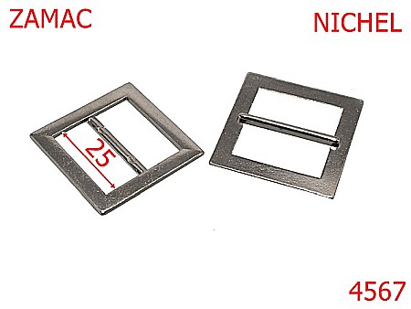 Catarame cu reglaj - 4567/Catarama de reglaj curea-25-mm-zamac--nichel--1C4---