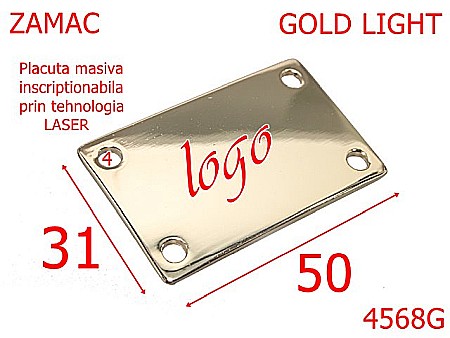 Placute ornamentale - 4568G/Placuta masiva laserabila-50x31-mm-zamac--nichel-----
