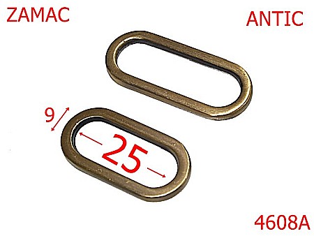 Inele ovale - 4608A/Inel oval-25-mm-zamac--antic-----