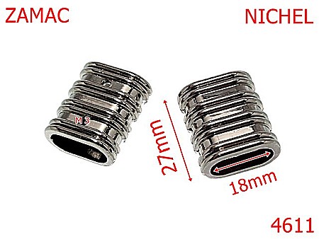 Accesorii metalice pentru marochinarie - 4611/Clopotel ornamental-18*27-mm-zamac--nichel---15A6--