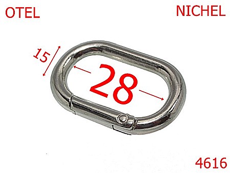 Carabine poseta - 4616/Inel oval carabina-28-mm-zamac--nichel-----