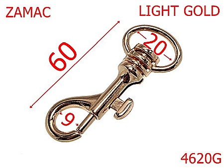 Carabine poseta - 4620G/Carabina cu tragaci-20-mm-zamac--gold light---5G7--