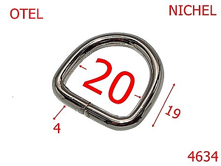 Inele D - 4634/Inel D-20-mm-otel-4-nichel-----
