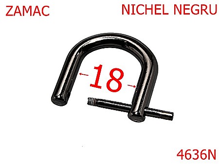Inele D - 4636N/Inel D-18-mm-zamac--nichel negru--2B8---