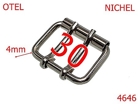 Catarame cu rola si 2 cuie - 4646/Catarama cu rola si doua cuie-30-mm-otel-4-nichel--7H4---