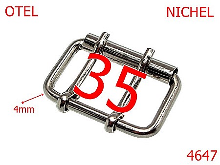Catarame cu rola si 2 cuie - 4647/Catarama cu rola si doua cuie-35-mm-otel-4-nichel--7G2-6F3---