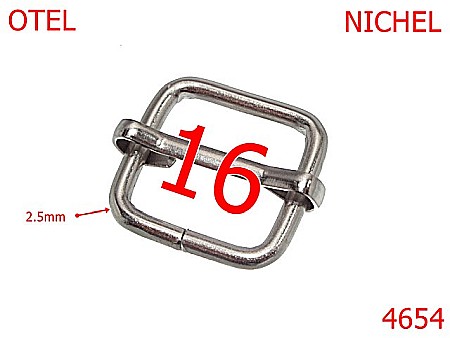 Catarame cu reglaj - 4654/Catarama pentru reglej curea-16-mm-otel-2.5-nichel--1C8---