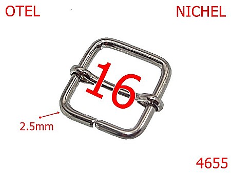 Catarame cu reglaj - 4655/Catarama pentru reglej curea-16-mm-otel-2.5-nichel--1C8-1A6-4G8---