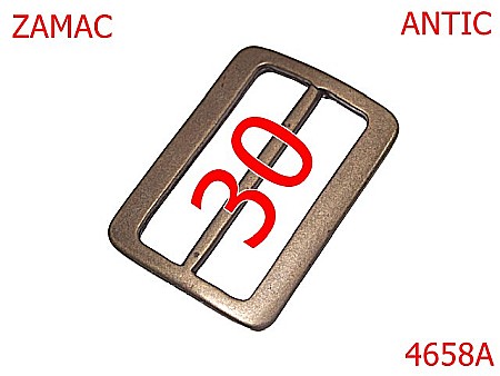 Catarame cu reglaj - 4658A/Catarama pentru reglej curea-30-mm-otel--antic--4H7-4H8---