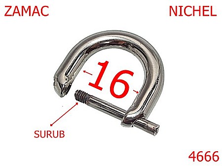 Inele D - 4666/Inel D demontabil-16-mm-zamac--nichel--3F8---