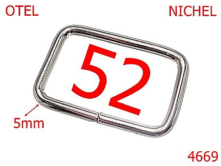 Inele dreptunghiulare - 4669/Inel dreptunghiular pentru posete si genti-52-mm-otel-5-nichel--3K8---