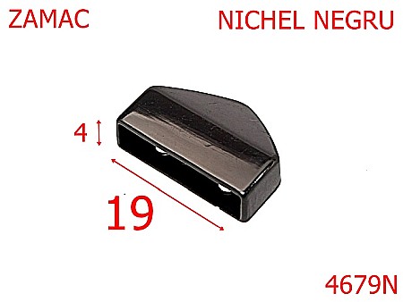 Terminatie fermoar - 4679N/Terminatie fermoar  poseta-19-mm-zamac--nichel negru --11A2---