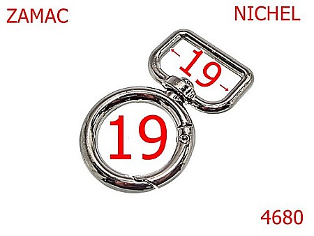 Carabine poseta - 4680/Carabina tip inel-19-mm-zamac--nichel-23B9----
