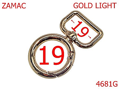 Carabine poseta - 4681G/Carabina tip inel-19-mm-zamac--gold light-23..E..10----