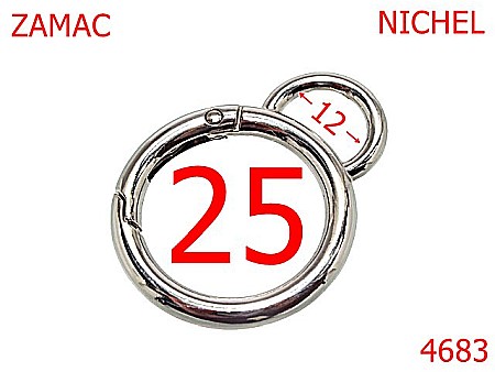 Carabine poseta - 4683/Carabina cu inel fix-25-mm-zamac--nichel-23..E..16----