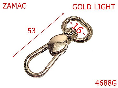 Carabine poseta - 4688G/Carabina poseta  geanta sau borseta-16-mm-zamac--gold light--5i6---