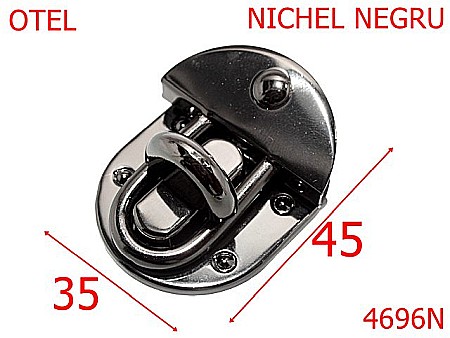 Inchizatori poseta - 4696N/Inchizatoare poseta margine capac-35x45-mm-otel--nichel negru -----
