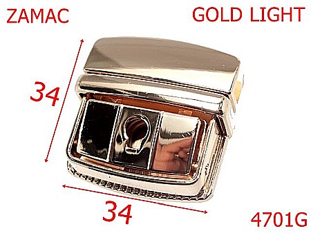 Inchizatori poseta - 4701G/Inchizatoare borseta servieta -34x34-mm-zamac--gold light-----