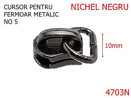 Cursori fermoar - 4703N/Cursor pentru fermoar metalic-no5--zamac--nichel negru -----