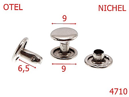 Capse rapide - 4710/Capsa rapida duba-rivet picior scurt -9-mm-otel--nichel-16C15-16C16----