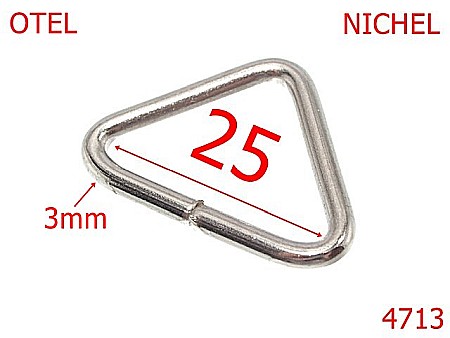 Inele dreptunghiulare - 4713/Inel triunghiular marochinarie-25-mm-otel--nichel-23B2----