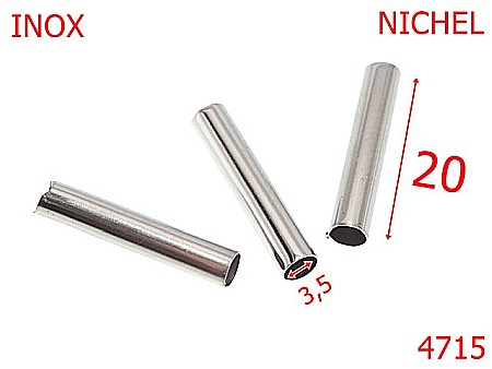 Accesorii metalice pentru marochinarie - 4715/Tub element de legatura-3.5-mm-inox--nichel-21 B 3----