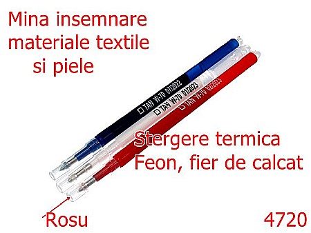 Diverse - 4720/Mina insemnare piele si textile-----rosu-10 D 25----