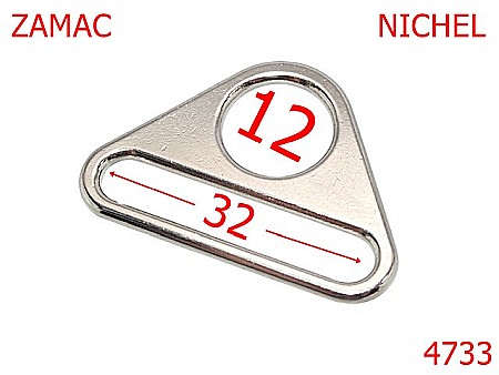 Inele dreptunghiulare - 4733/Inel triunghiular pentru carabina-32-mm-zamac--nichel-23B6----