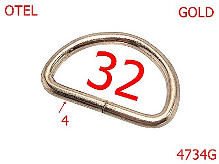 Inele D - 4734G/Ine D pentru marochinarie genti posete-32-mm-otel-4-gold--2E3---