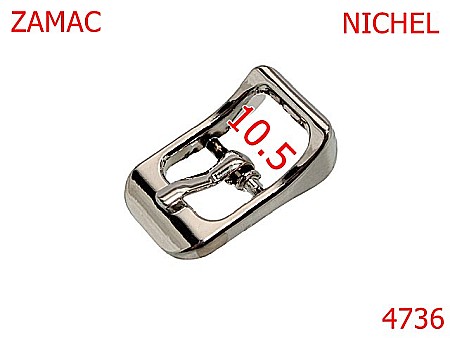 Catarame poseta - 4736/Minicatarama genti poseta incaltaminte-10.5-mm-zamac--nichel--6G5---