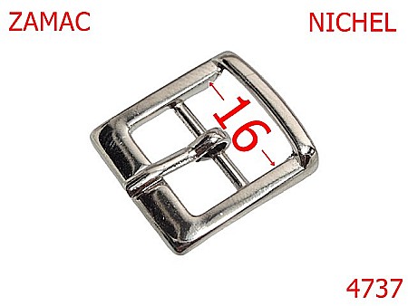 Catarame poseta - 4737/Catarama punte centrala marochinarie incaltaminte-16-mm-zamac--nichel--6G7---