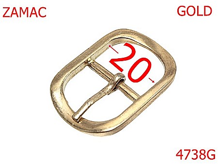 Catarame poseta - 4738G/Catarama cu punte pentru curea -20-mm-zamac--gold--7J4---