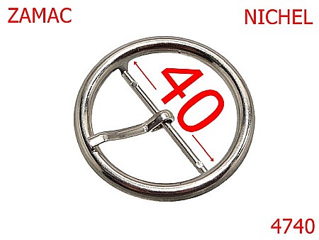 Catarame poseta - 4740/Catarama rotunda confectii marochinarie-40-mm-zamac--nichel-6H6-6B6---