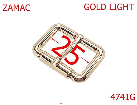 Catarame poseta - 4741G/Catarama rola falsa pentru genti posete-25-mm-zamac--gold light--7J8-6H6---