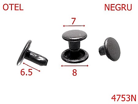 Capse rapide - 4753N/Capsa rapida rivet doua fete -7-mm-otel--negru -16C18----